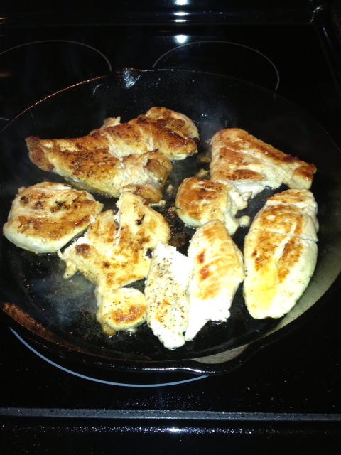 The chicken already looked and tasted good just like this, so remember these first few steps for flavorful chicken breasts when needed. 