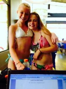 My view from my laptop.  Happy tweens water parked while I worked...it works! 