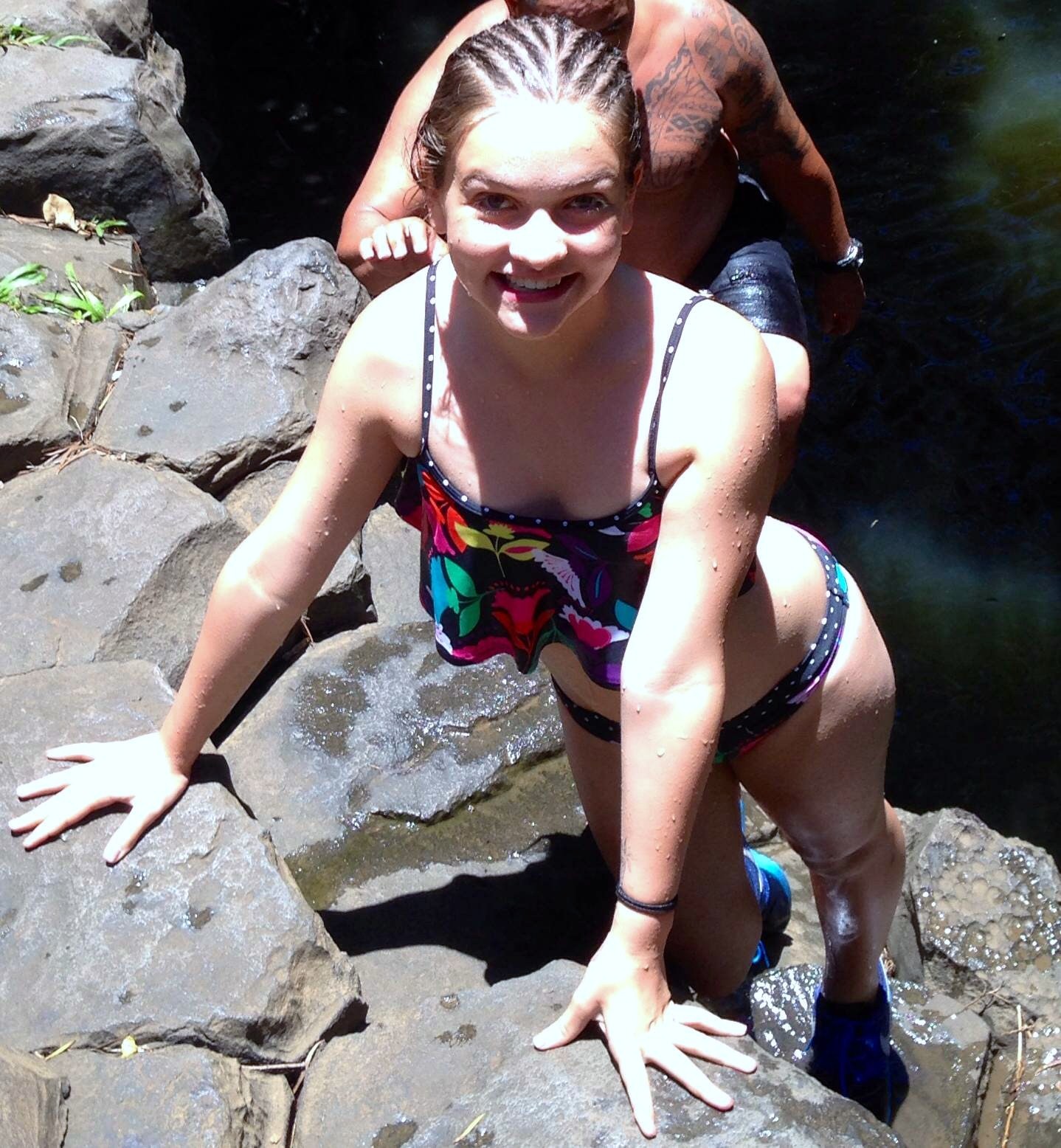 Lexi rock climb water