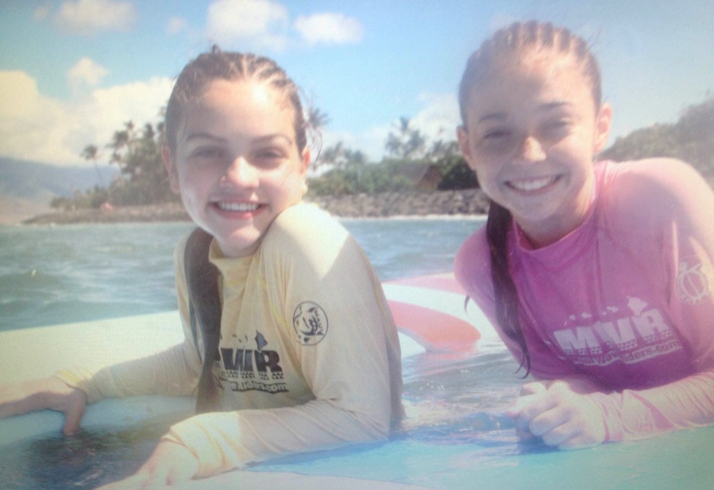 girls on surf board