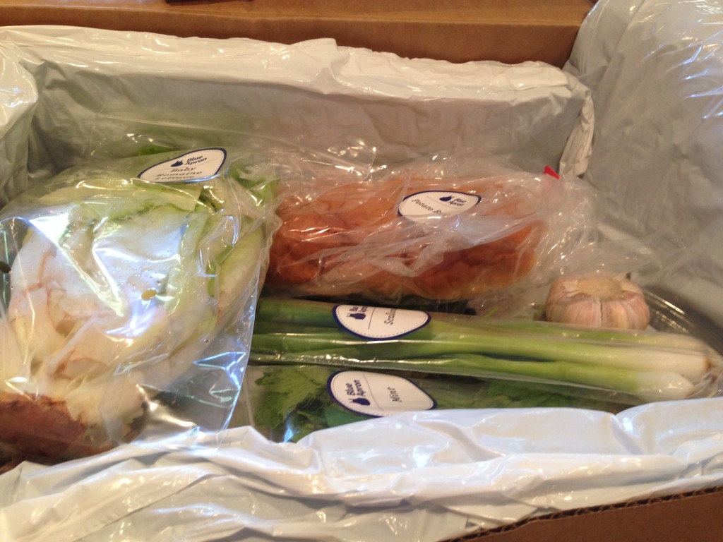 Food is packed nicely inside with biodegradable ice packs to keep items fresh. 