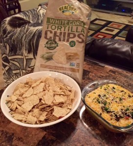 chips with bean dip